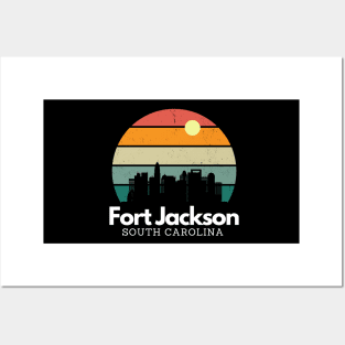 Fort Jackson, South Carolina  // Vintage Sunset Skyline Posters and Art